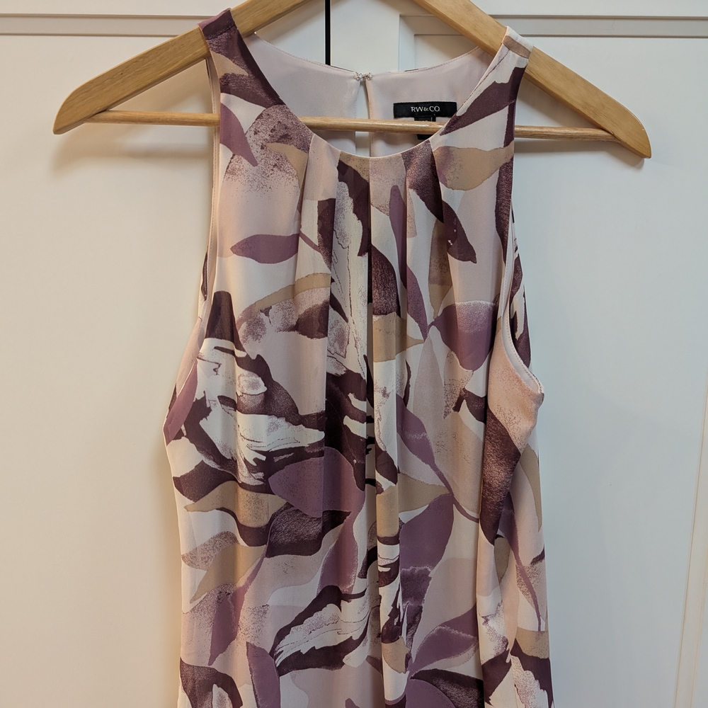 Reitmans Purple and Cream Sleeveless Top